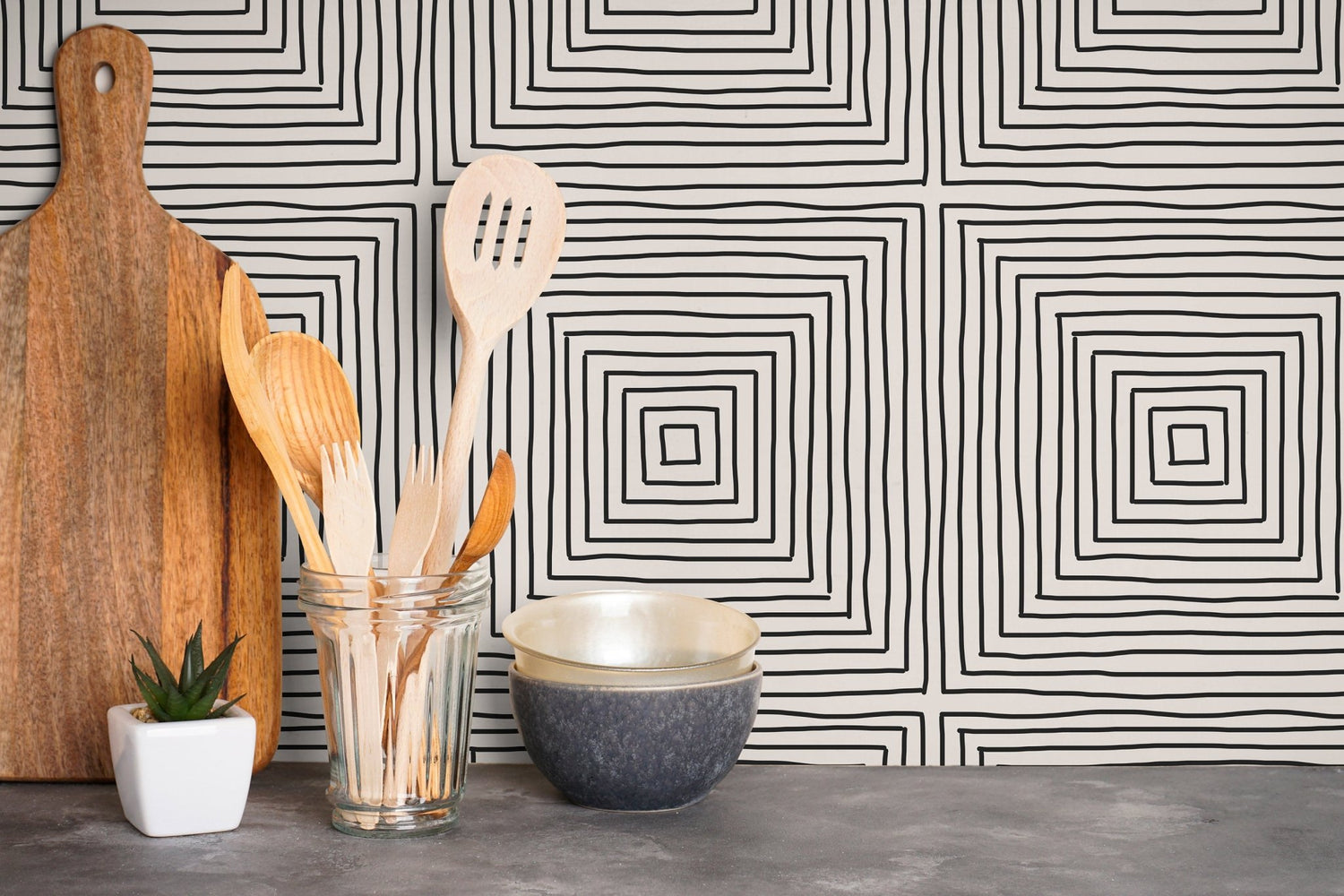 Geometric Illusion Wallpaper - C277 - WallTrend