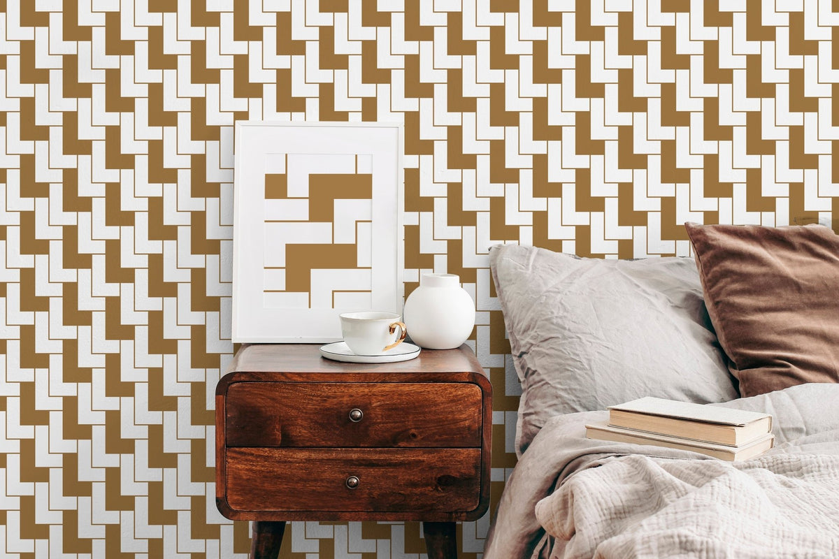 Geometric Labyrinth Wallpaper - C182 - WallTrend