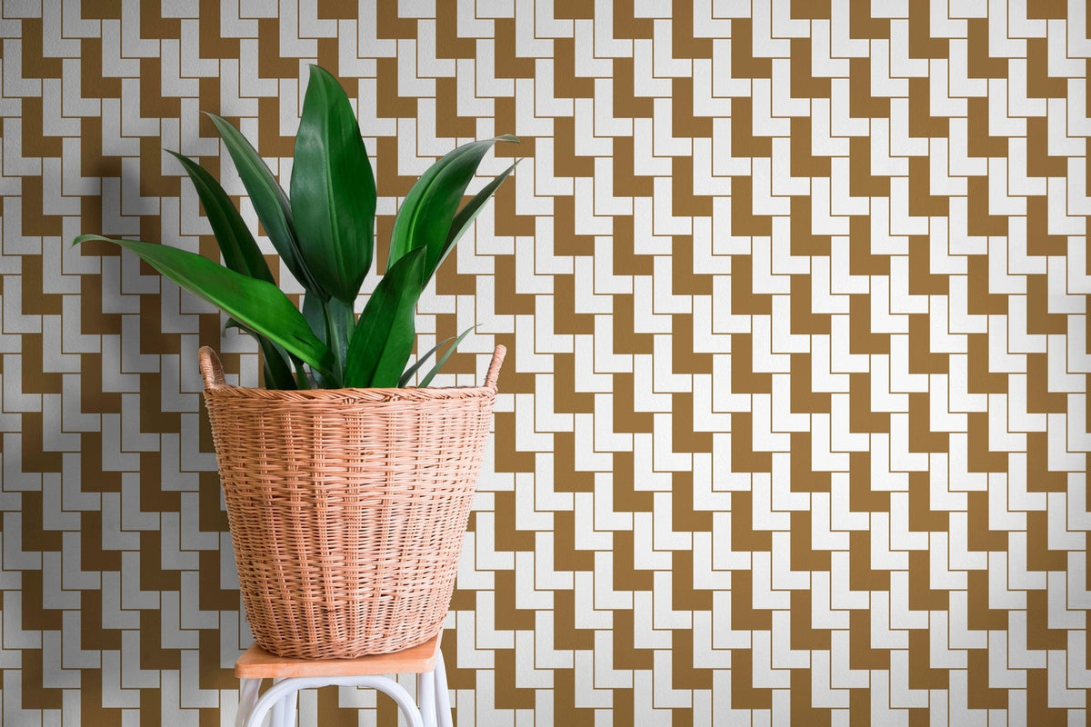 Geometric Labyrinth Wallpaper - C182 - WallTrend