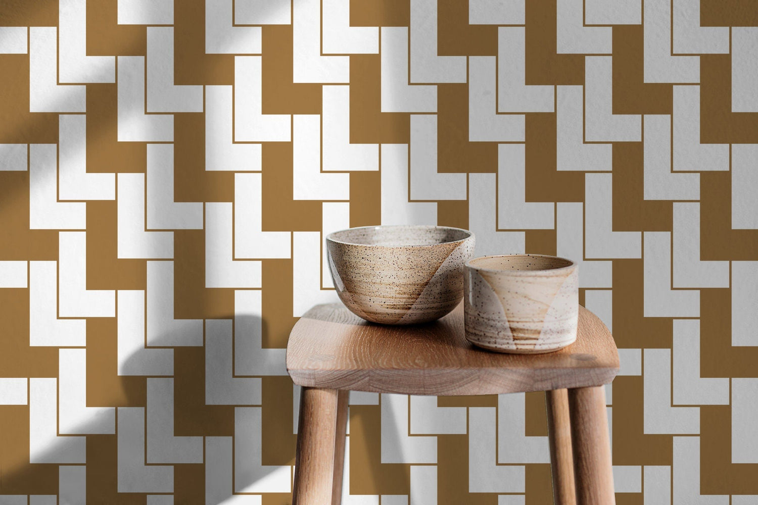 Geometric Labyrinth Wallpaper - C182 - WallTrend