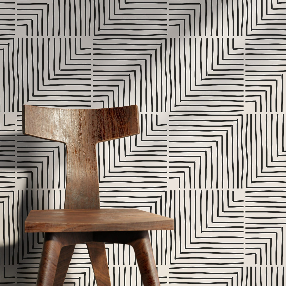 Geometric Labyrinth Wallpaper - C248 - WallTrend