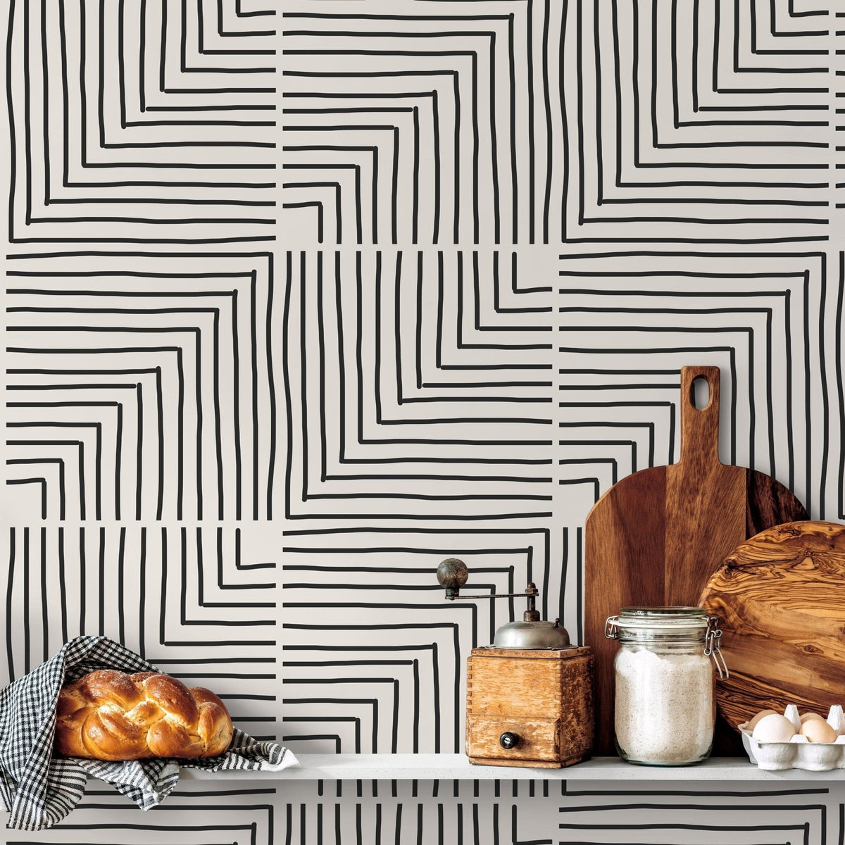 Geometric Labyrinth Wallpaper - C248 - WallTrend