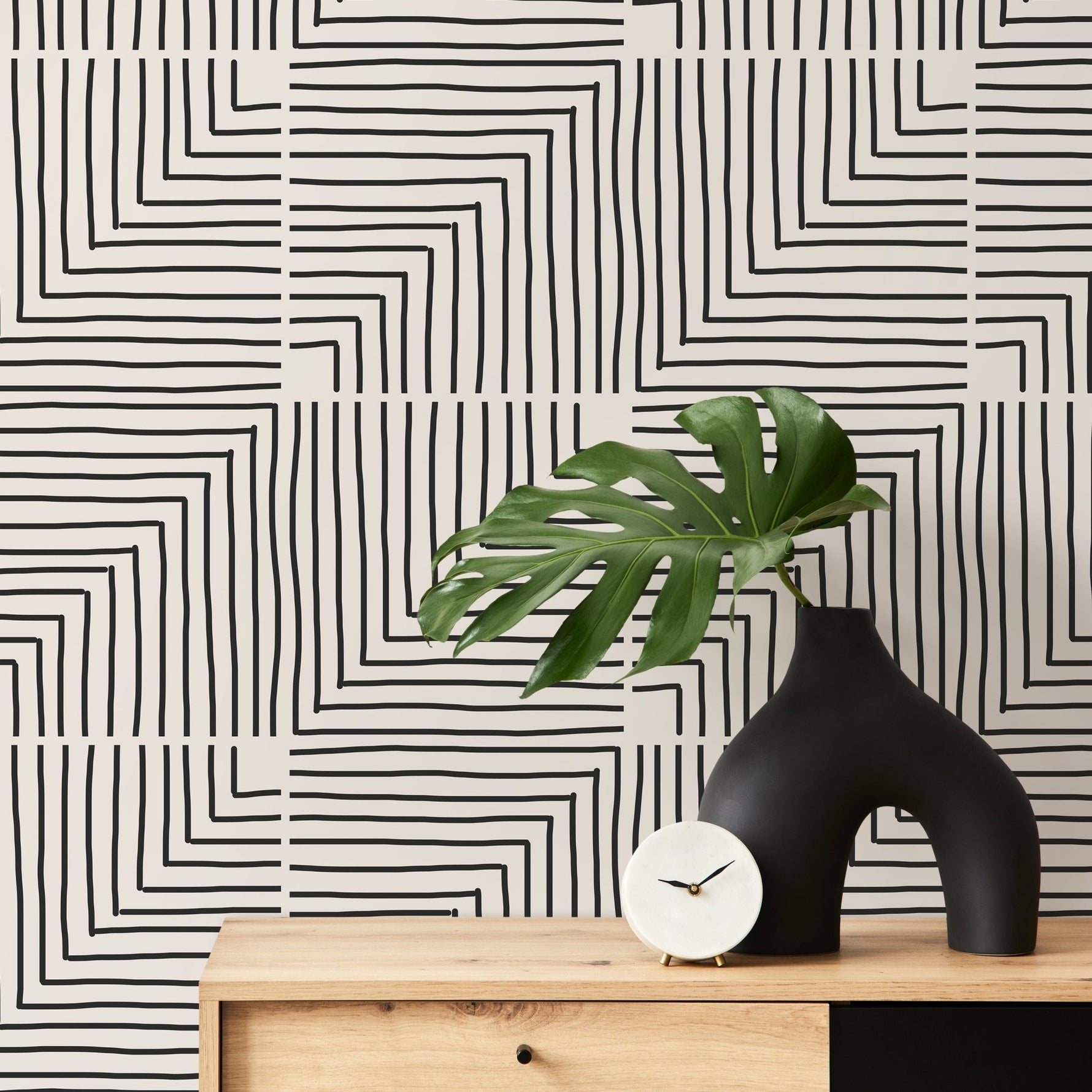 Geometric Labyrinth Wallpaper - C248 - WallTrend