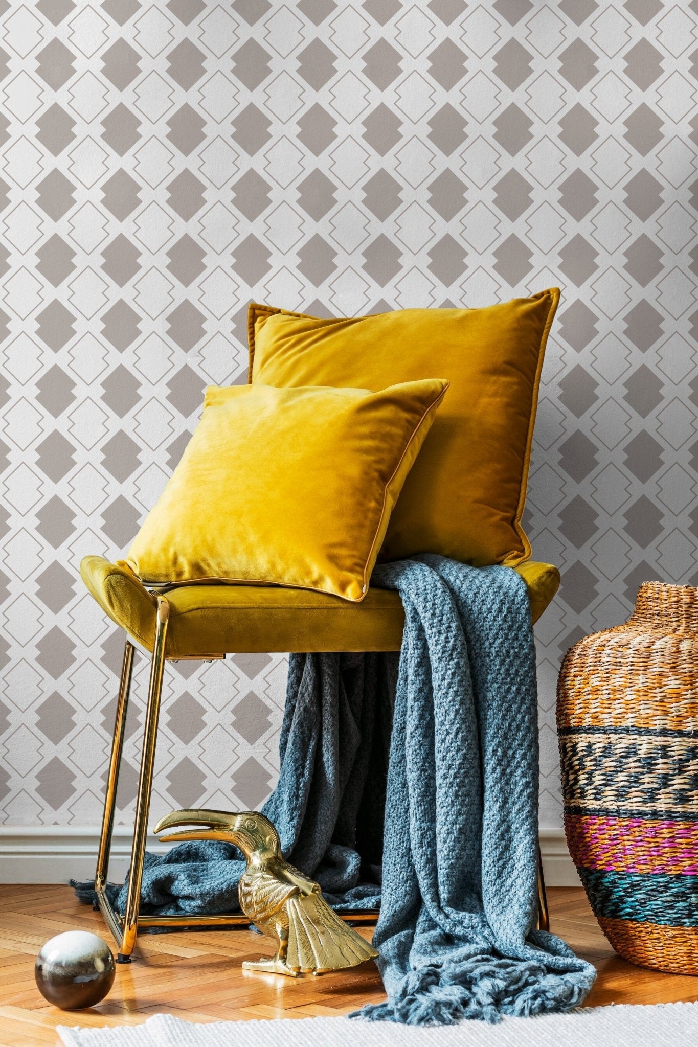 Geometric Lattice Wallpaper - C183 - WallTrend