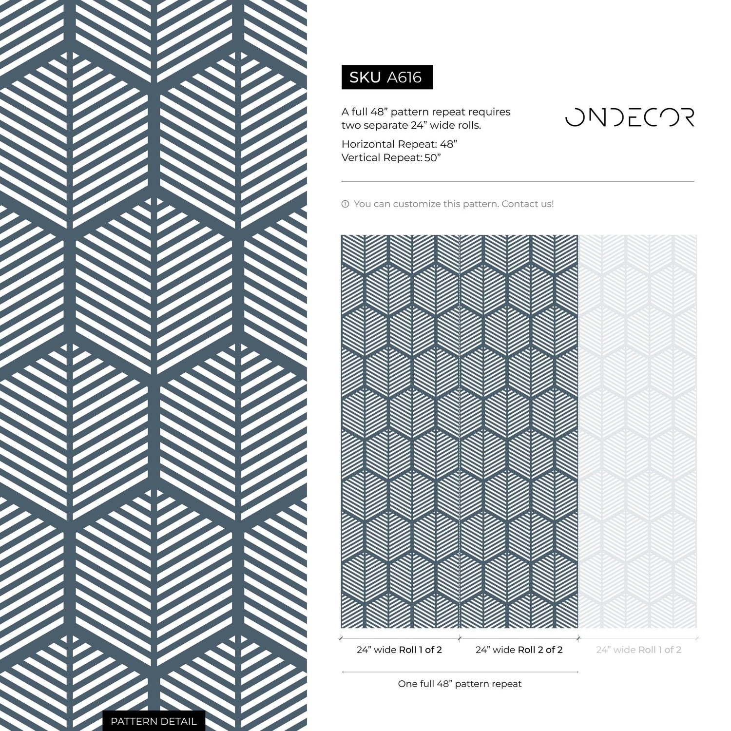 Geometric Leaf Pattern Wallpaper - A616 - WallTrend