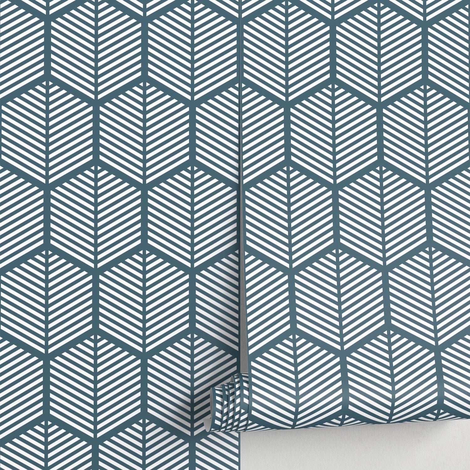 Geometric Leaf Pattern Wallpaper - A616 - WallTrend