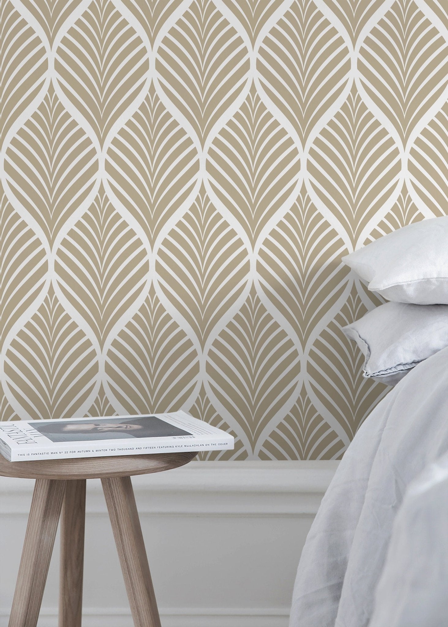 Geometric Leaf Pattern Wallpaper - C776 - WallTrend