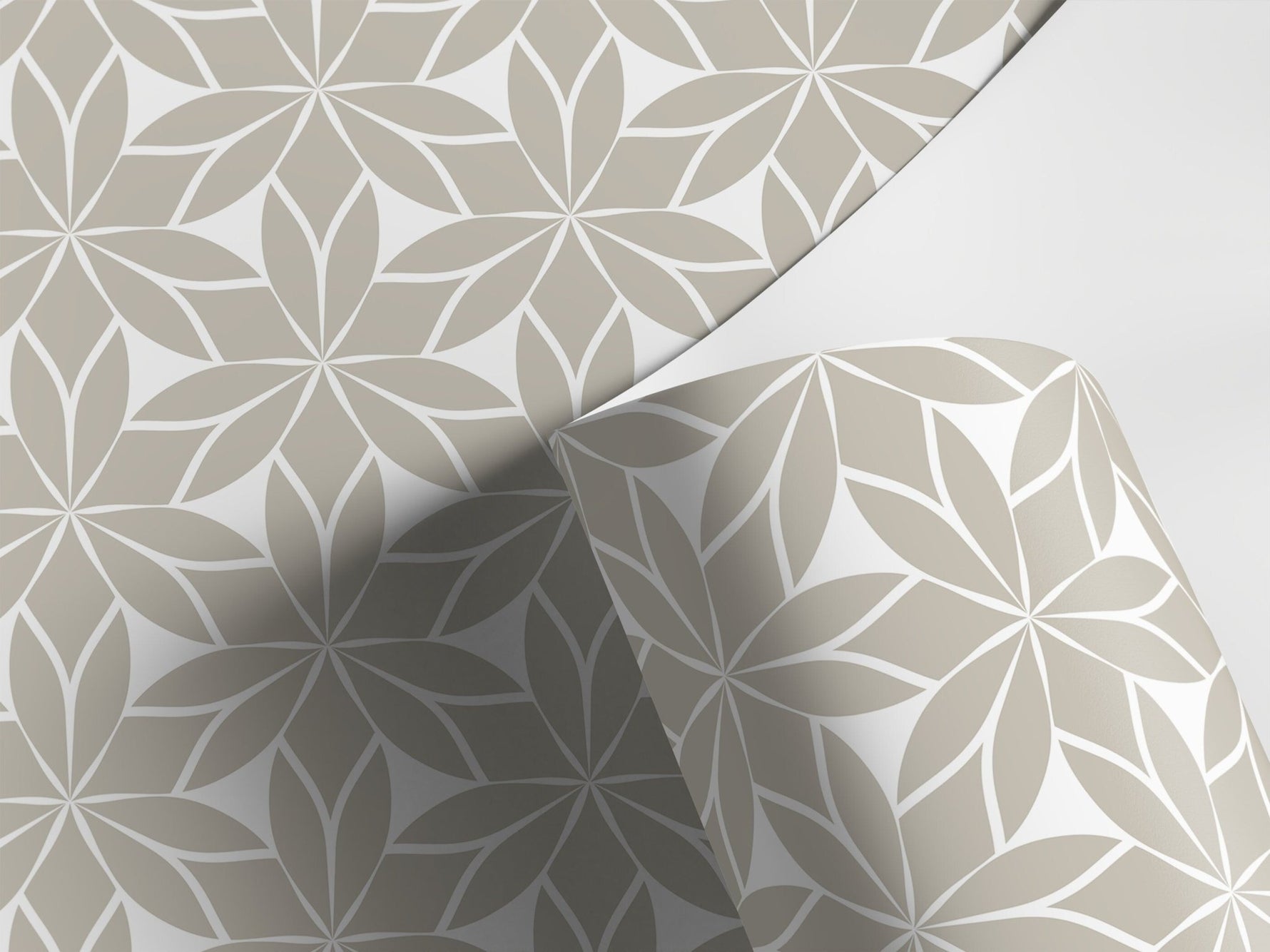 Geometric Leaf Pattern Wallpaper - D174 - WallTrend