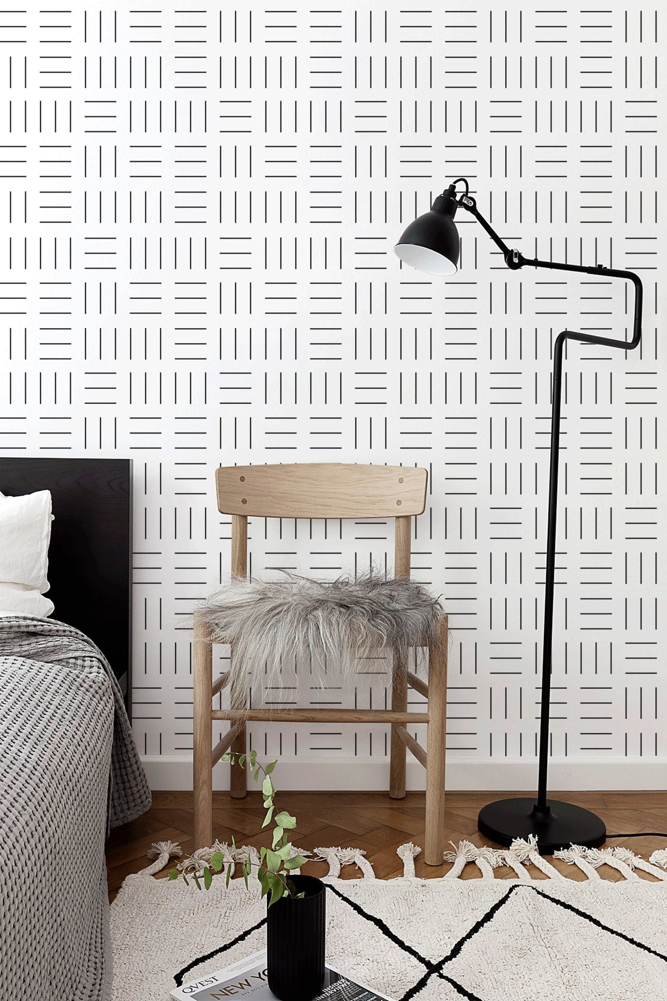 Geometric Line Art Wallpaper - B105 - WallTrend