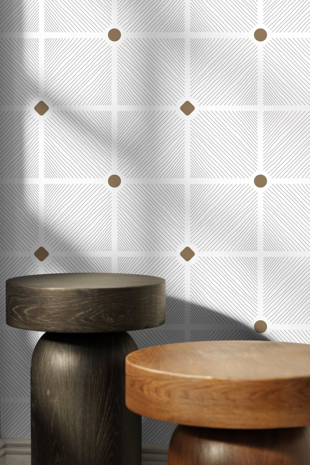 Geometric Line Art Wallpaper - C844 - WallTrend