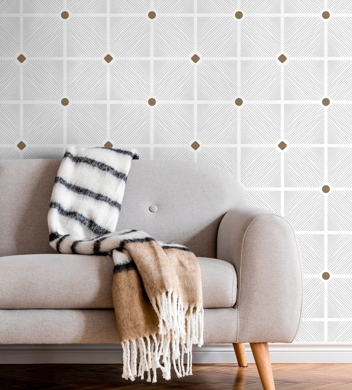 Geometric Line Art Wallpaper - C844 - WallTrend