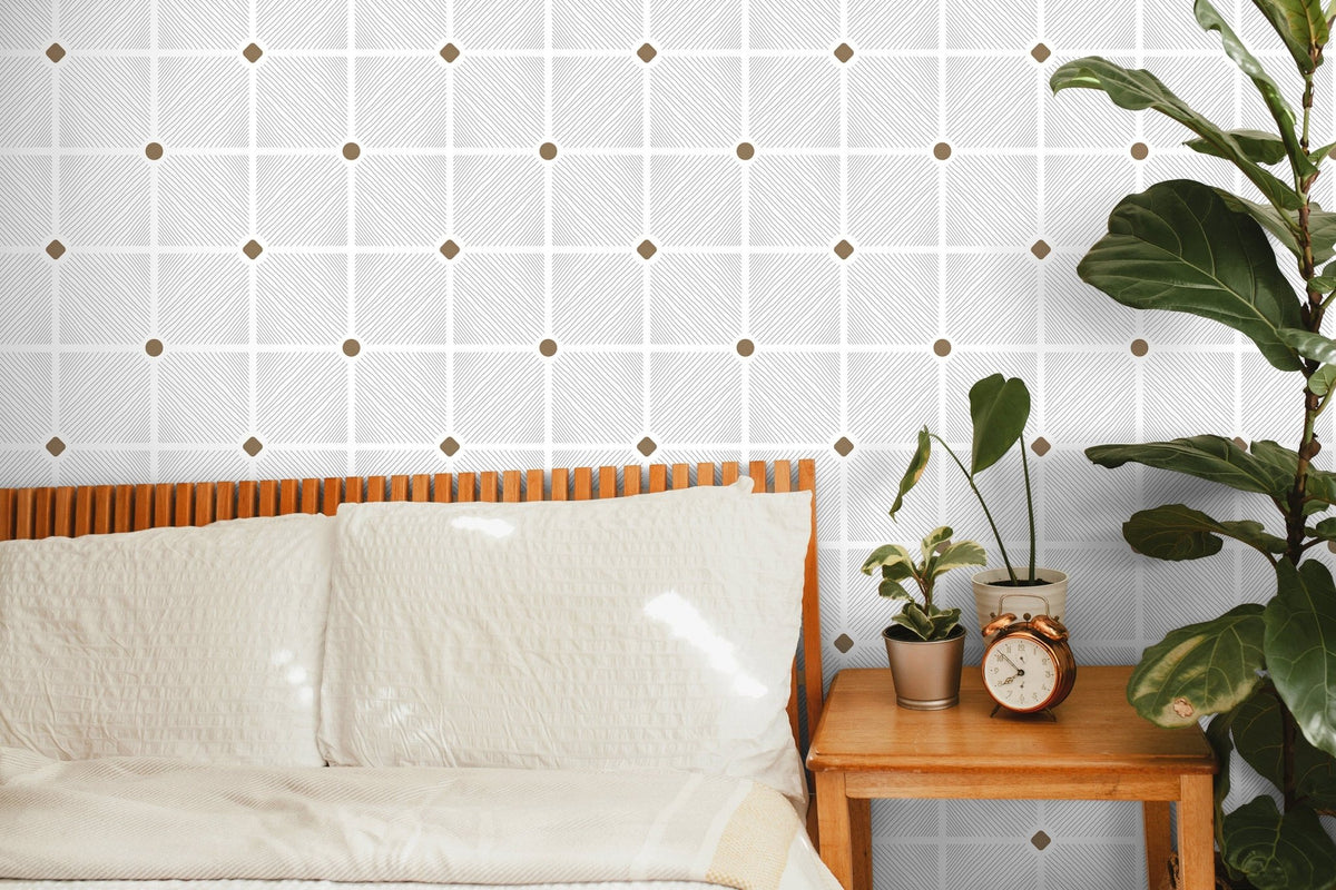 Geometric Line Art Wallpaper - C844 - WallTrend