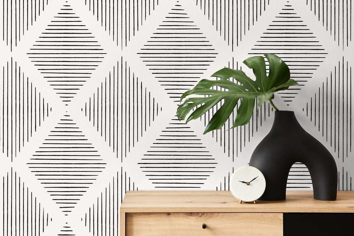 Geometric Linear Illustration Wallpaper - C523 - WallTrend