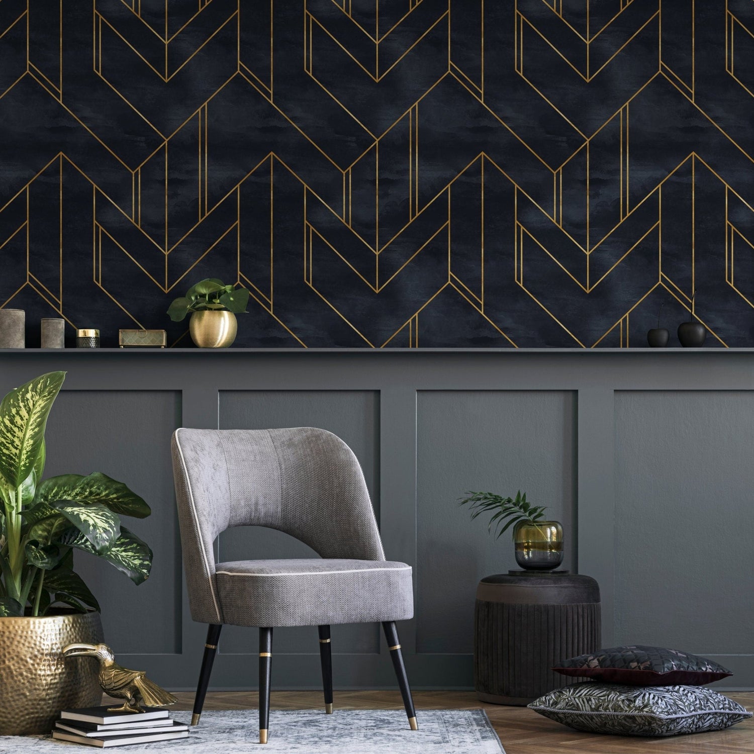 Geometric Lines Wallpaper - A239 - WallTrend