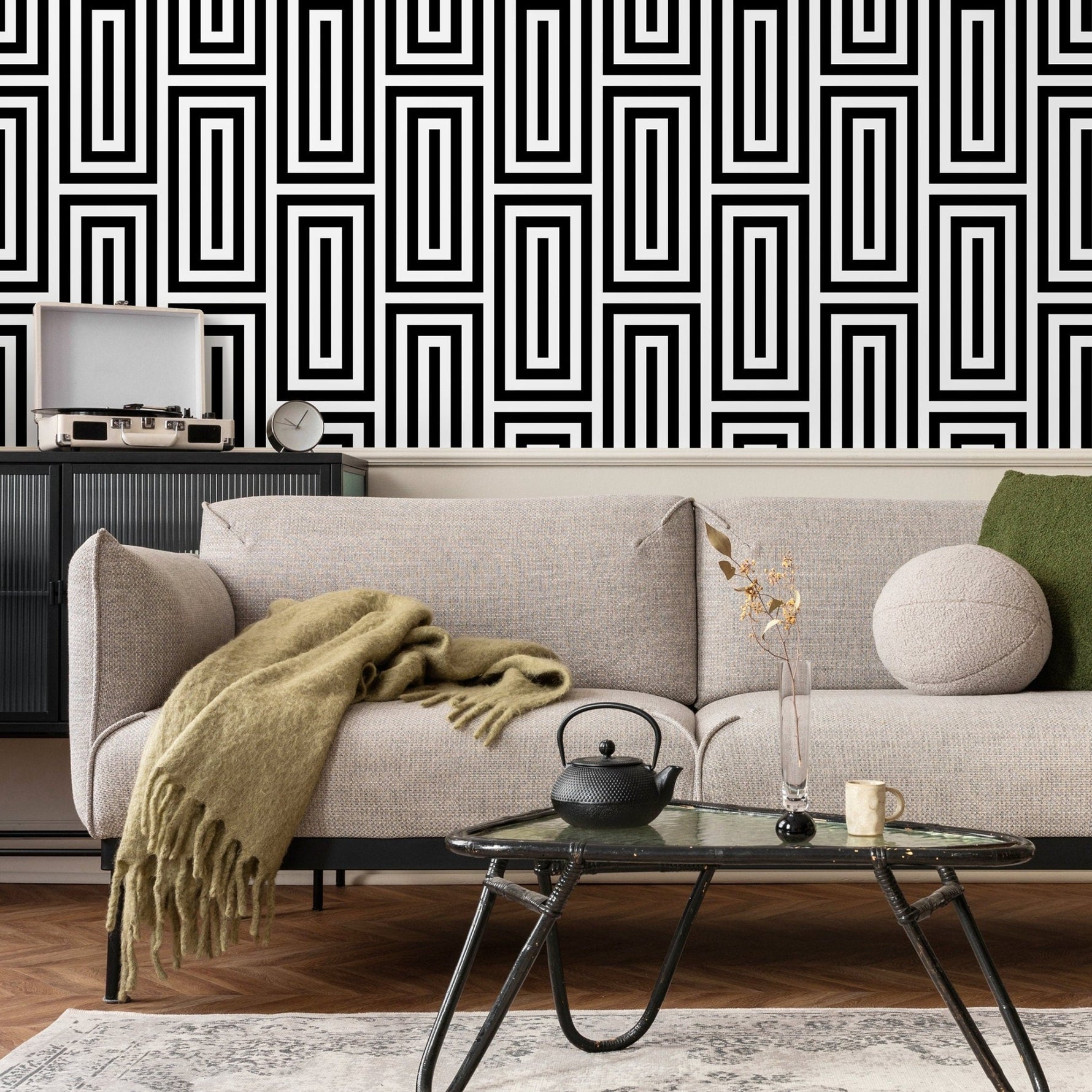 Geometric Lines Wallpaper - B098 - WallTrend