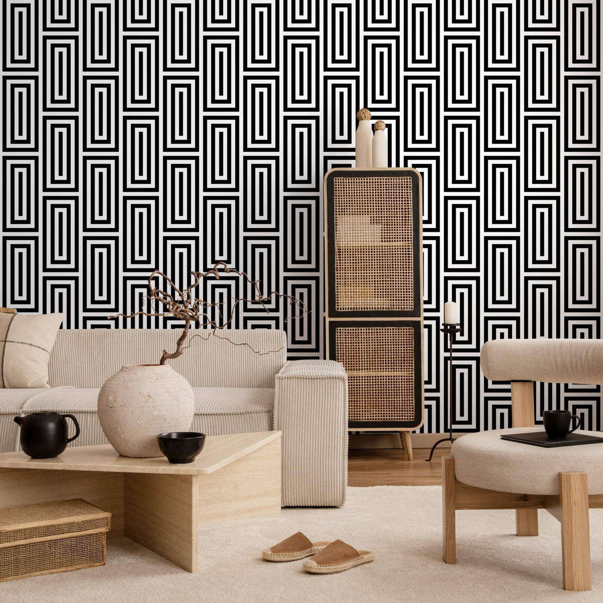 Geometric Lines Wallpaper - B098 - WallTrend