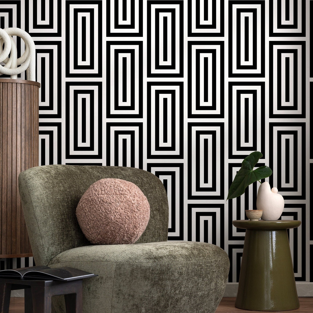 Geometric Lines Wallpaper - B098 - WallTrend