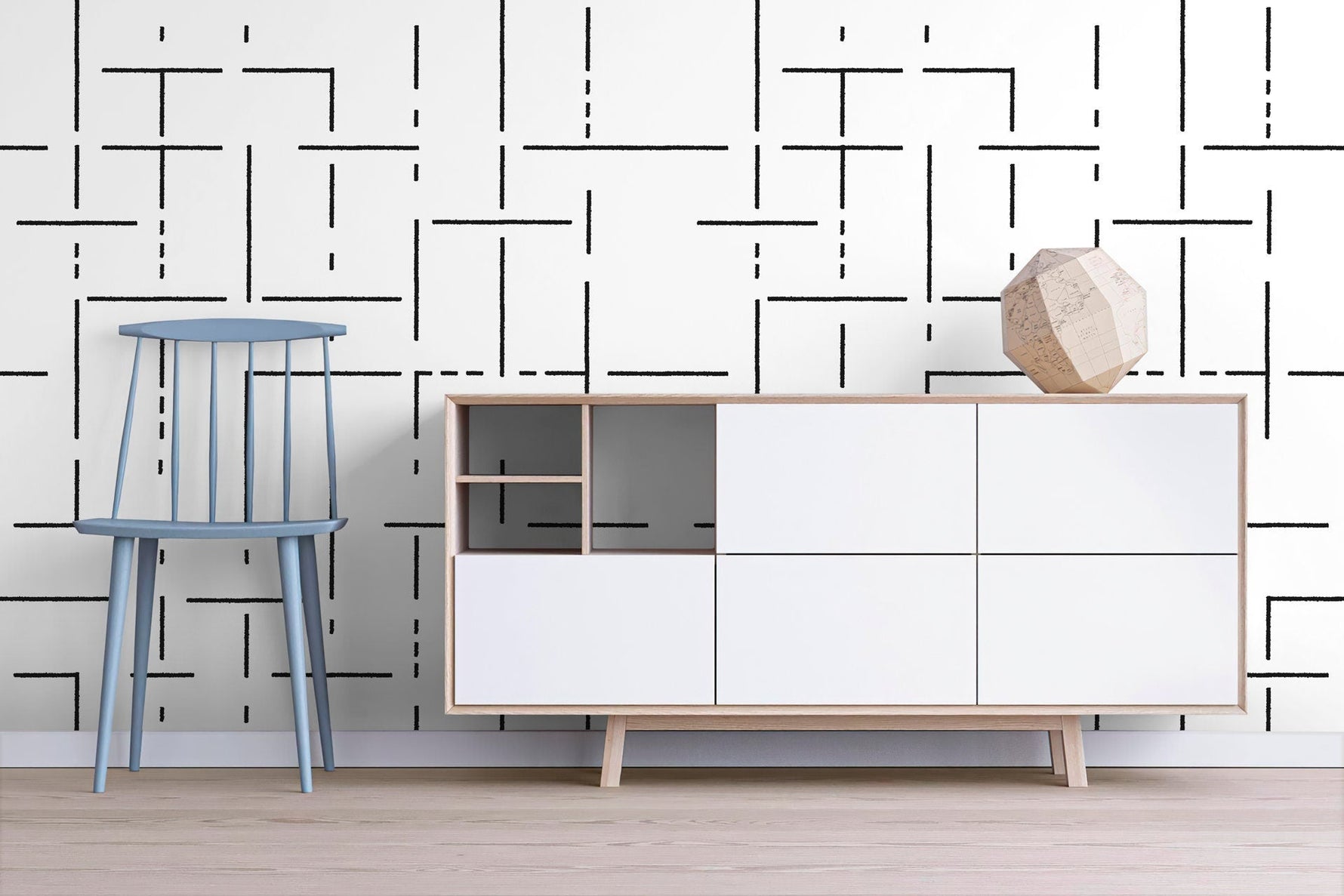 Geometric Lines Wallpaper - C536 - WallTrend