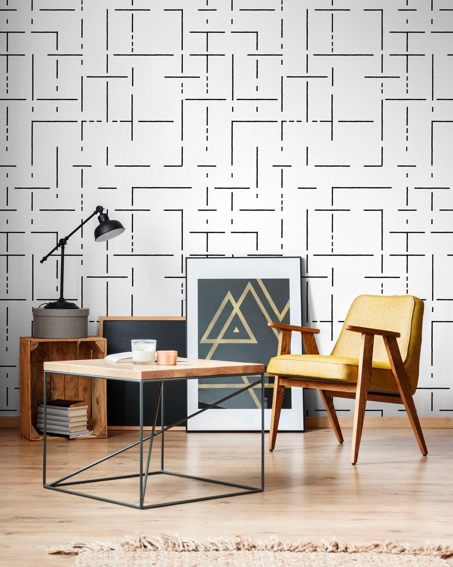 Geometric Lines Wallpaper - C536 - WallTrend