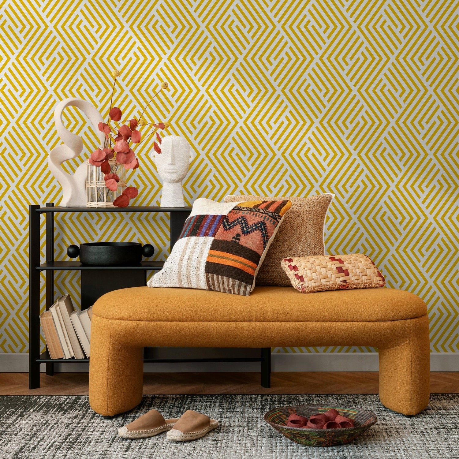 Geometric Maze Wallpaper - B246 - WallTrend