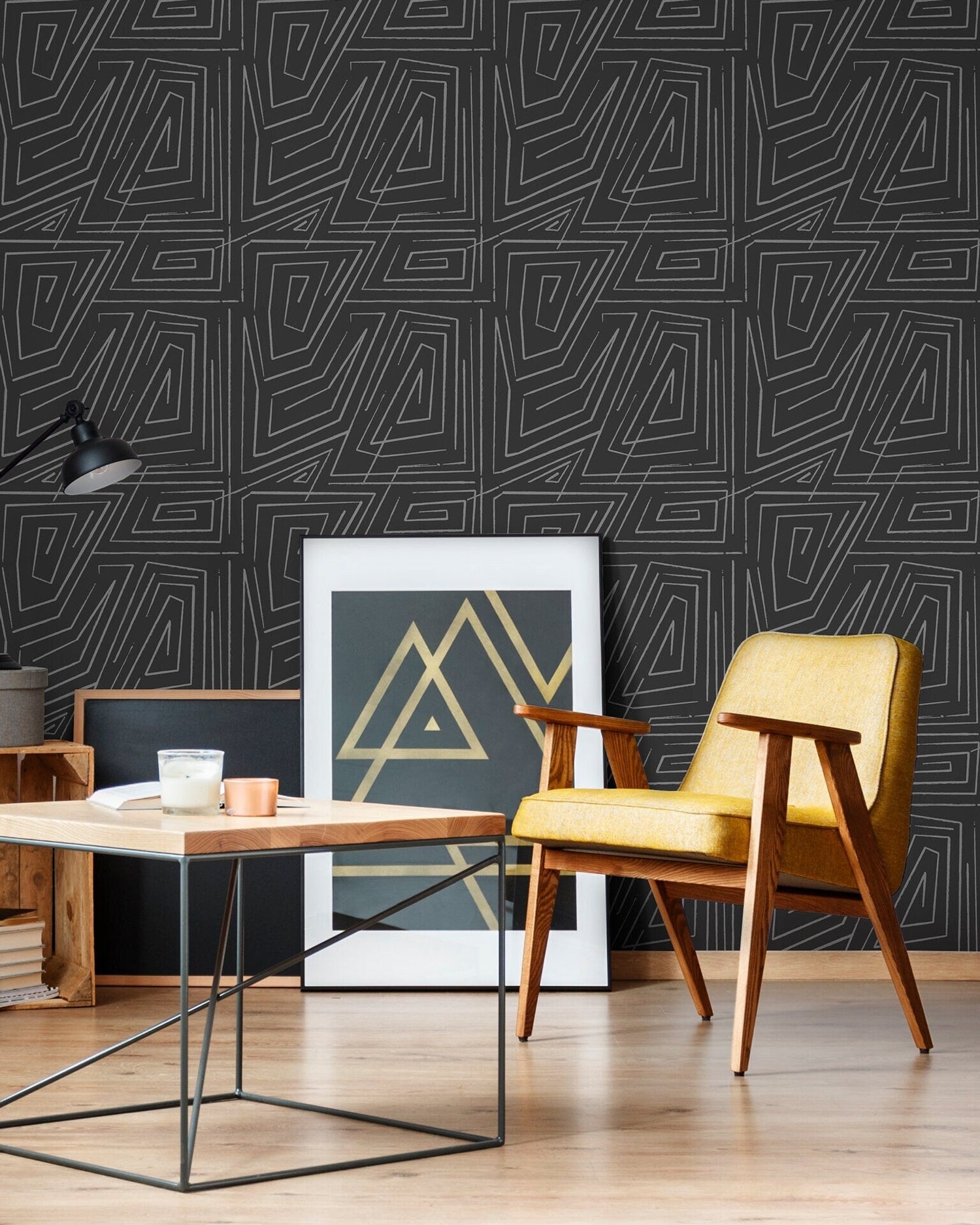 Geometric Maze Wallpaper - C529 - WallTrend