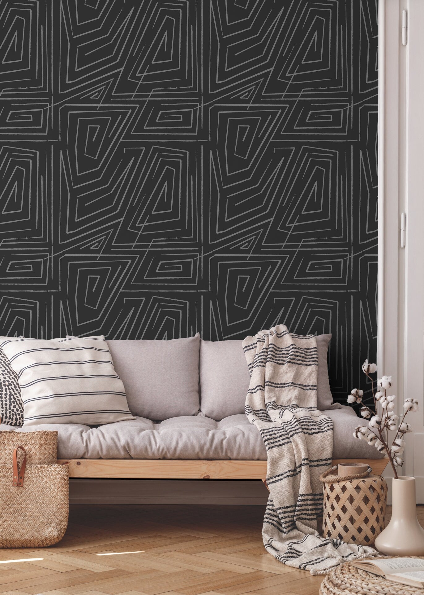 Geometric Maze Wallpaper - C529 - WallTrend