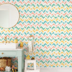 Geometric Pastel Mountains Wallpaper - A639 - WallTrend