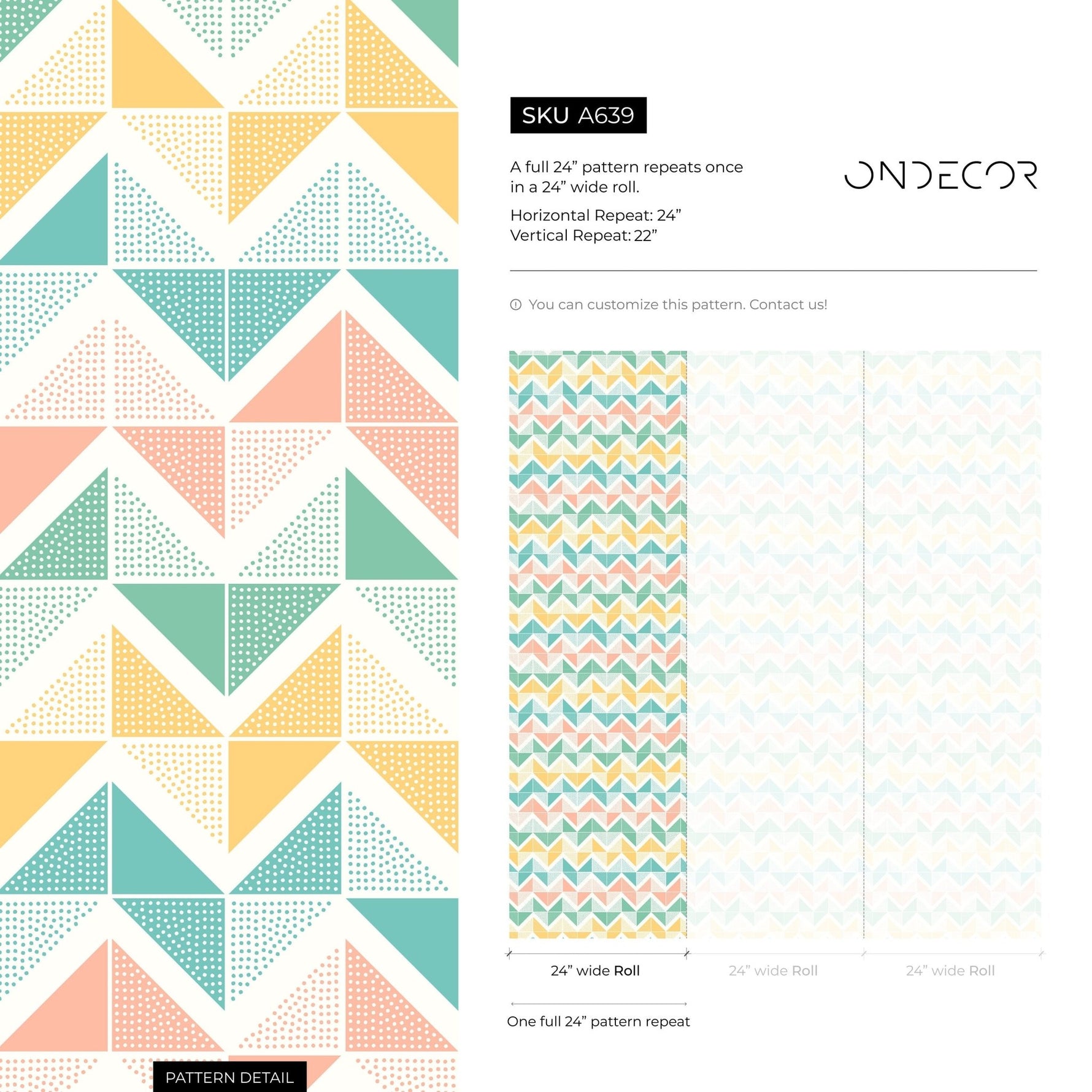 Geometric Pastel Mountains Wallpaper - A639 - WallTrend