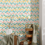 Geometric Pastel Mountains Wallpaper - A639 - WallTrend