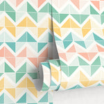 Geometric Pastel Mountains Wallpaper - A639 - WallTrend