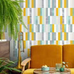 Geometric Pastel Stripe Wallpaper - A177 - WallTrend