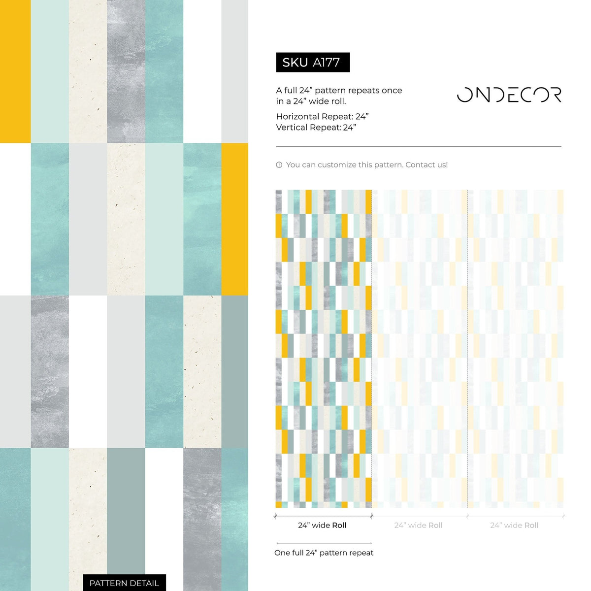 Geometric Pastel Stripe Wallpaper - A177 - WallTrend