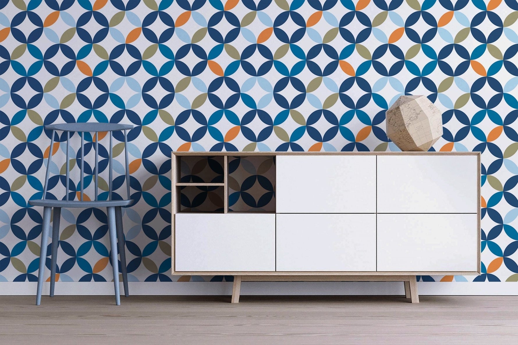 Geometric Petal Symphony Wallpaper - B085 - WallTrend