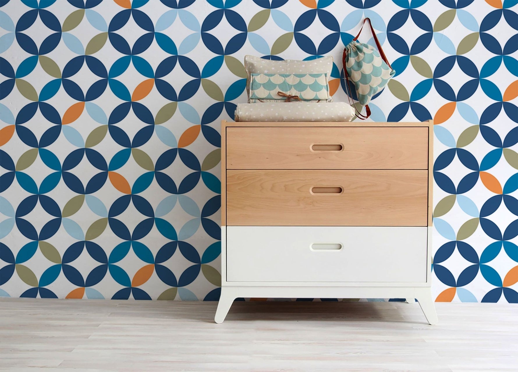 Geometric Petal Symphony Wallpaper - B085 - WallTrend