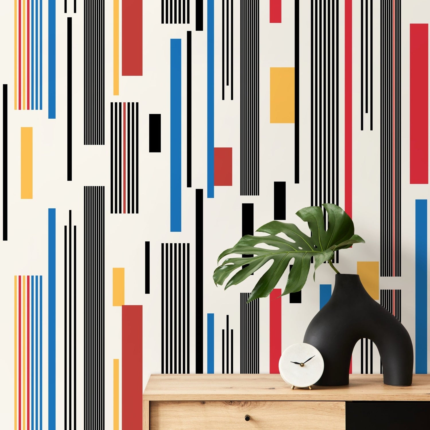 Geometric Rectangle Wallpaper Modern Wallpaper Peel and Stick and Traditional Wallpaper - D741 - WallTrend