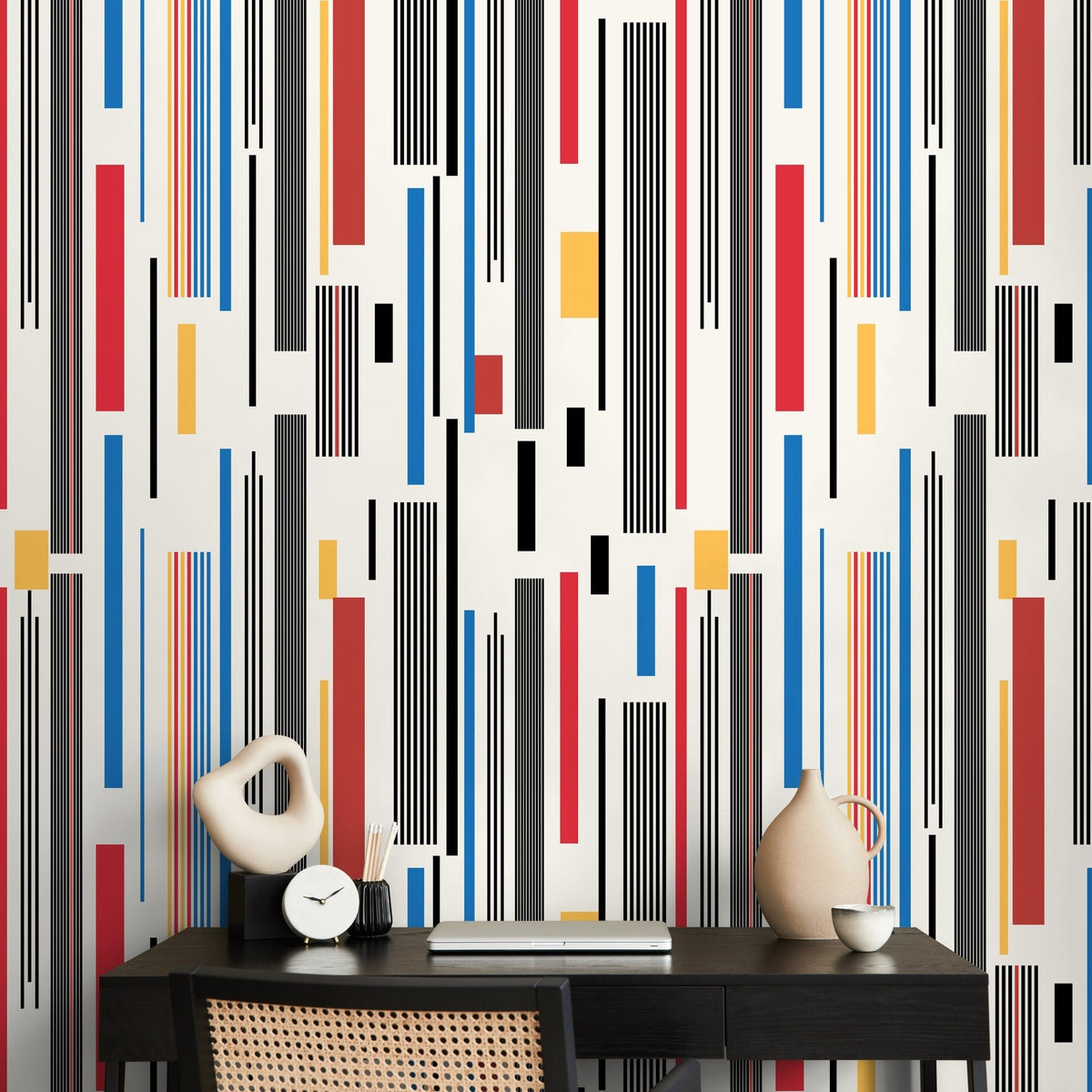Geometric Rectangle Wallpaper Modern Wallpaper Peel and Stick and Traditional Wallpaper - D741 - WallTrend