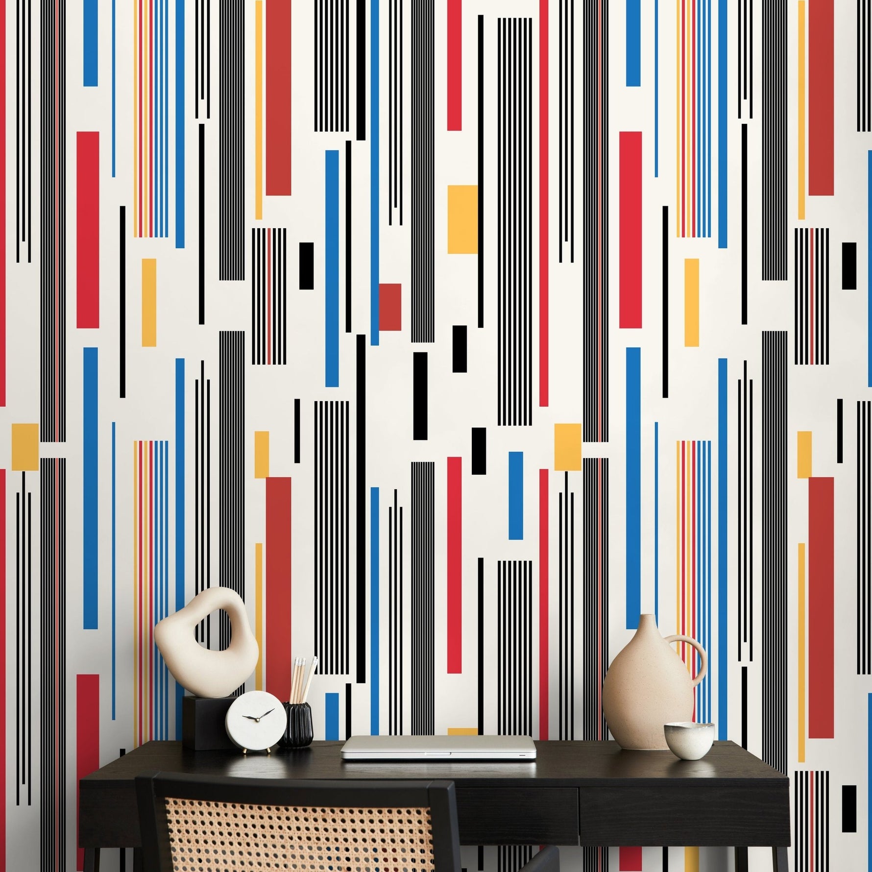 Geometric Rectangle Wallpaper Modern Wallpaper Peel and Stick and Traditional Wallpaper - D741 - WallTrend