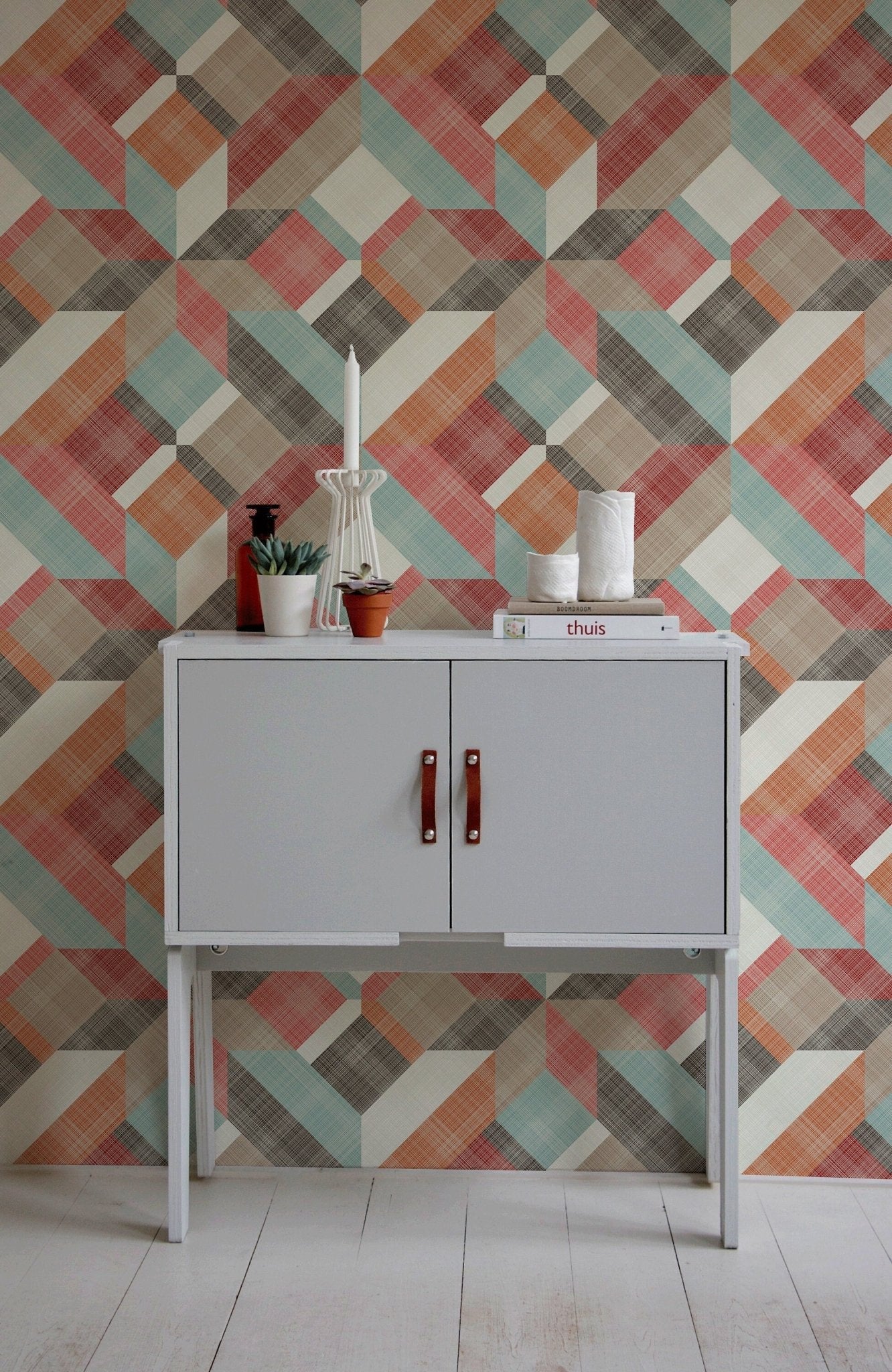 Geometric Retro Burst Wallpaper - B259 - WallTrend