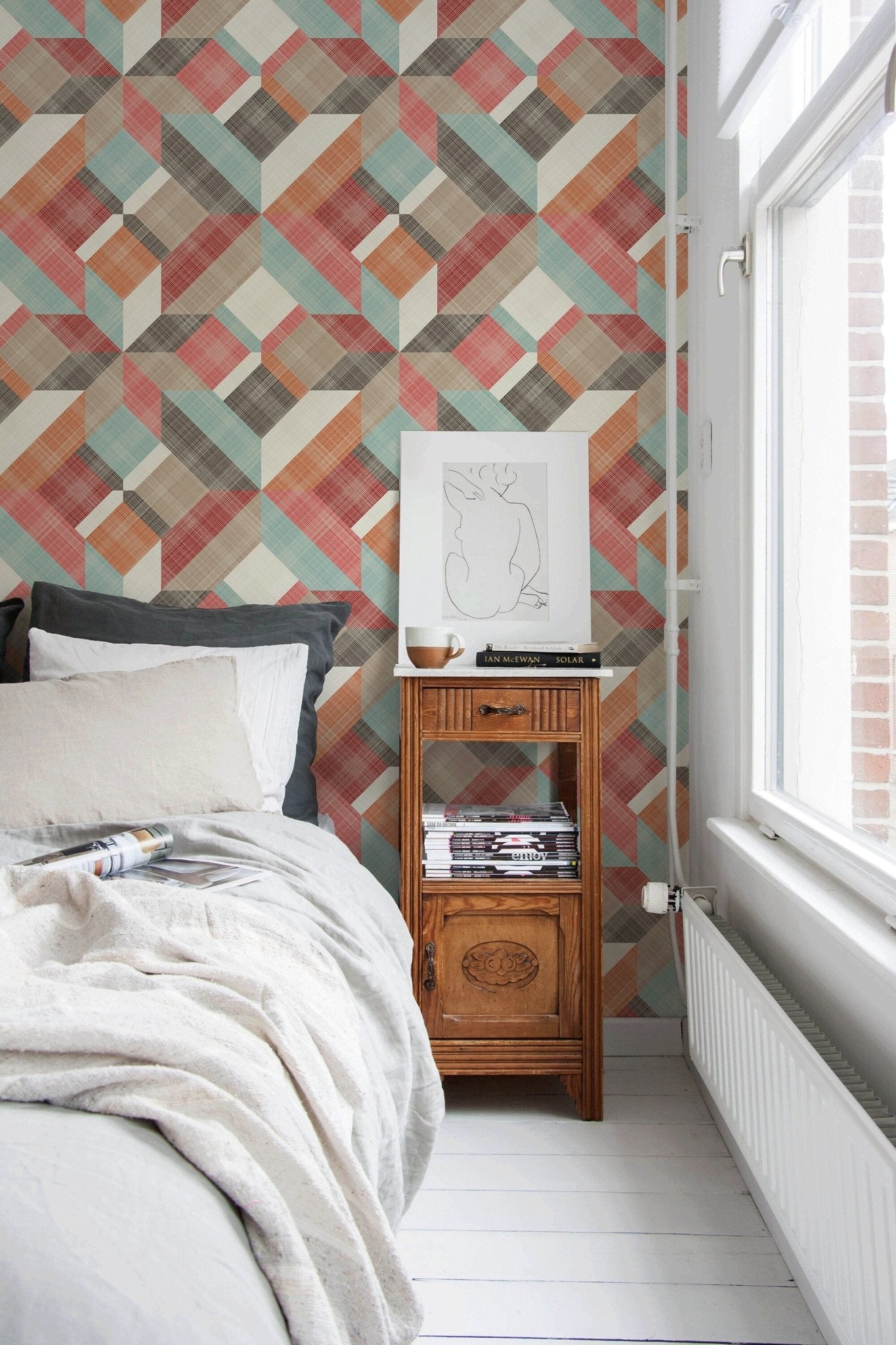 Geometric Retro Burst Wallpaper - B259 - WallTrend