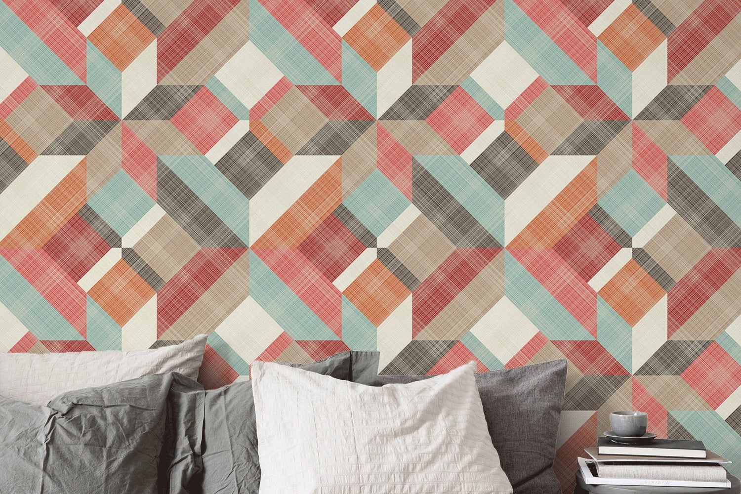 Geometric Retro Burst Wallpaper - B259 - WallTrend