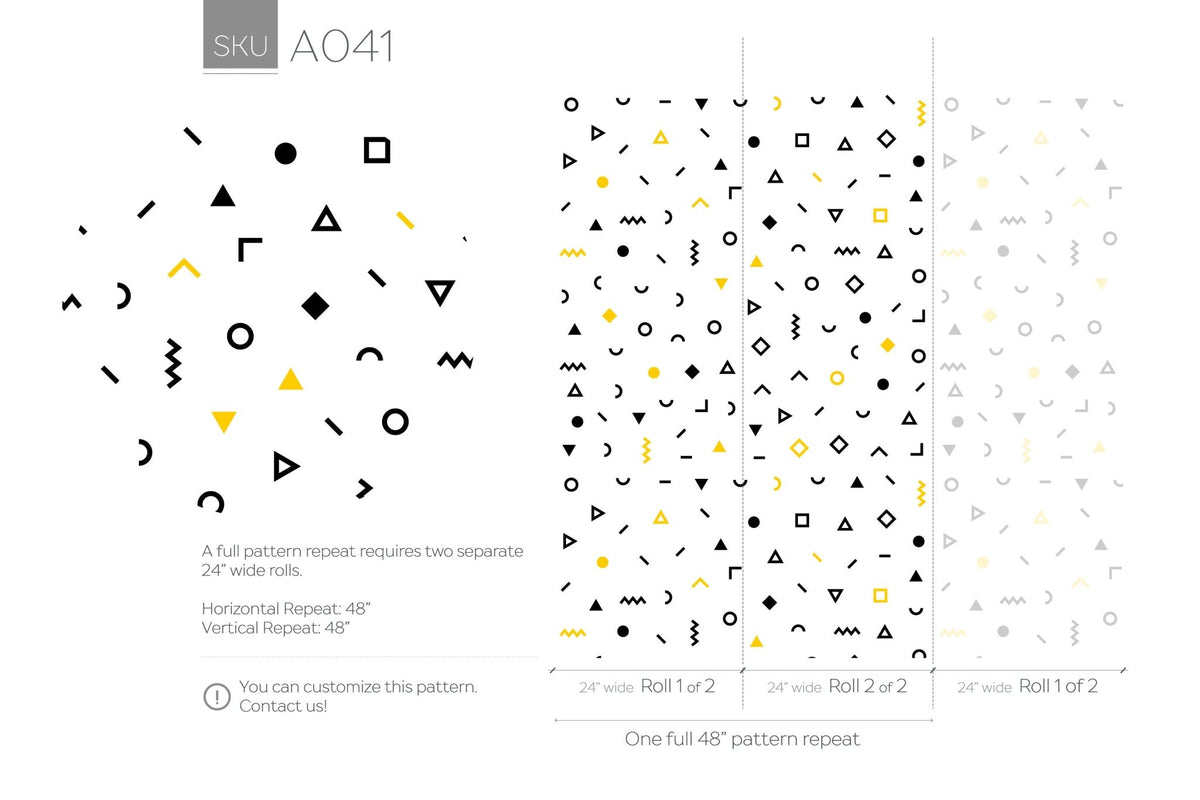 Geometric Shapes and Patterns Wallpaper - A041 - WallTrend