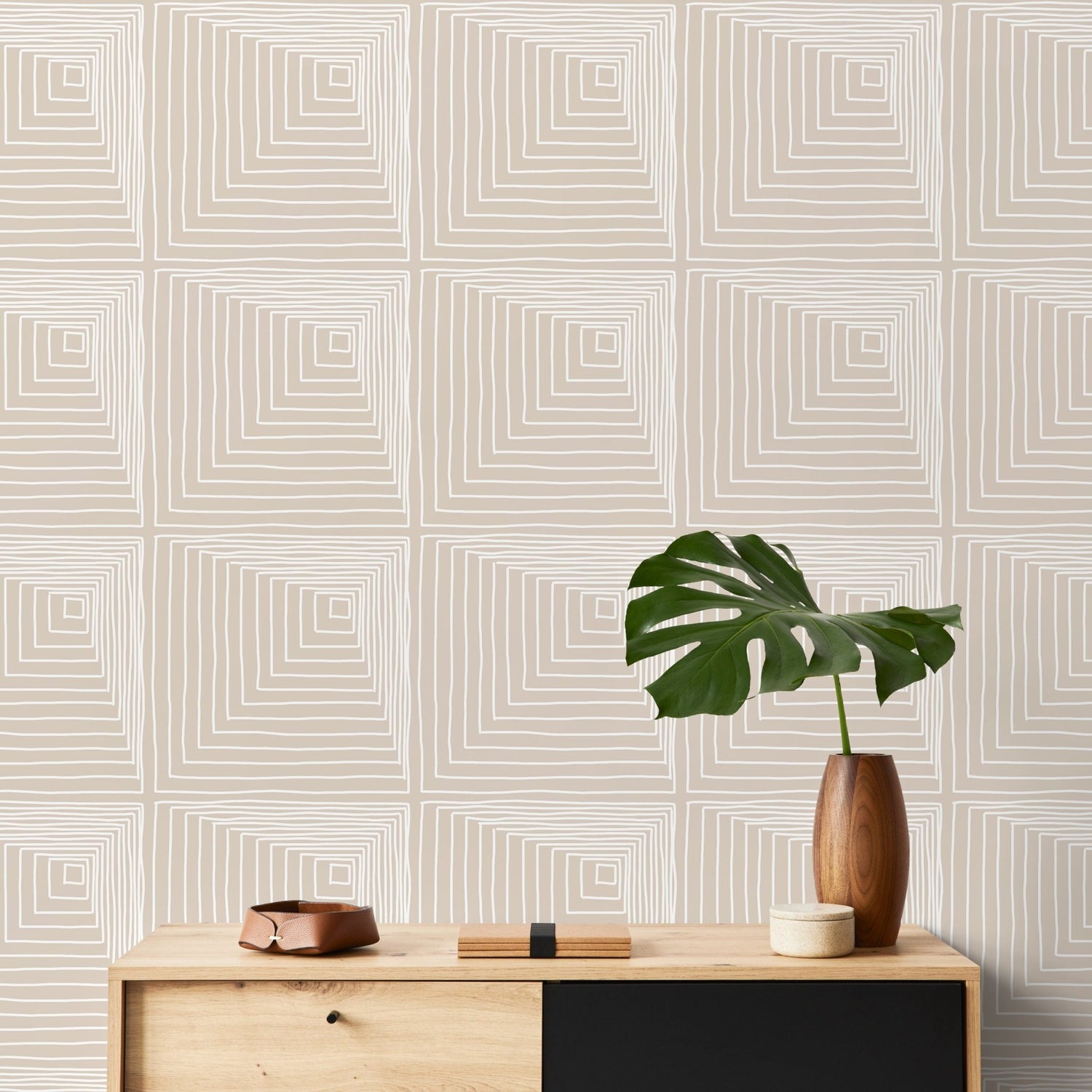 Geometric Squared Maze Wallpaper - C247 - WallTrend