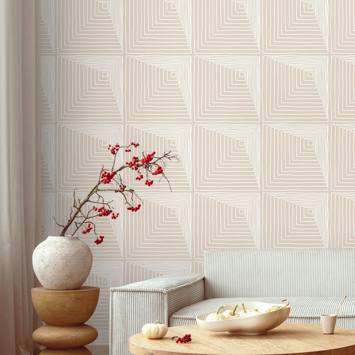 Geometric Squared Maze Wallpaper - C247 - WallTrend