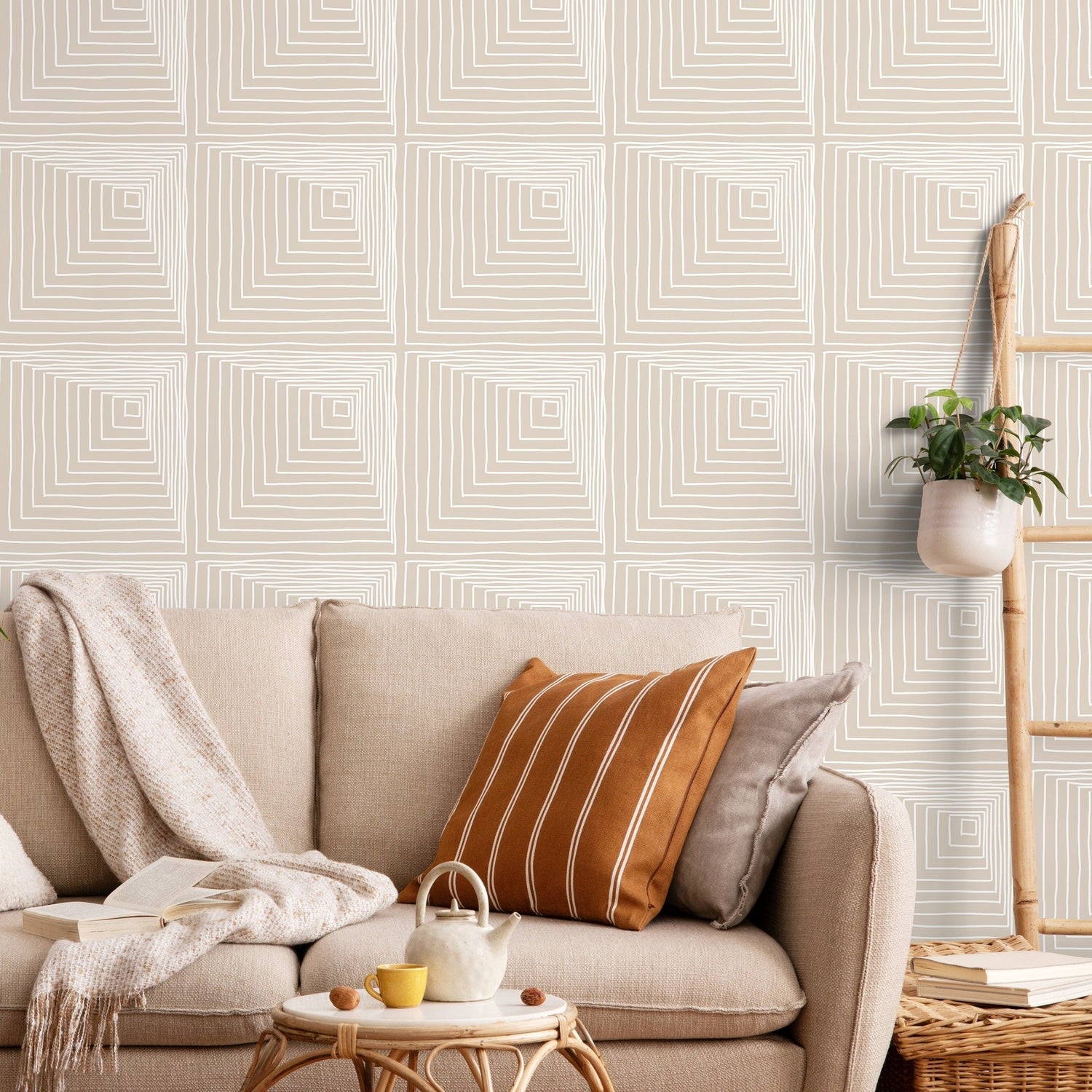 Geometric Squared Maze Wallpaper - C247 - WallTrend