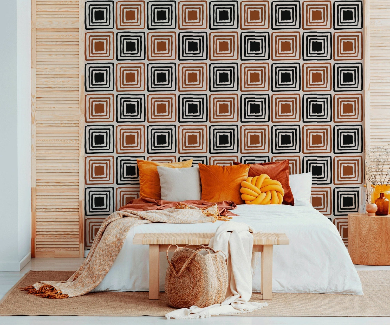 Geometric Squares Wallpaper - B464 - WallTrend