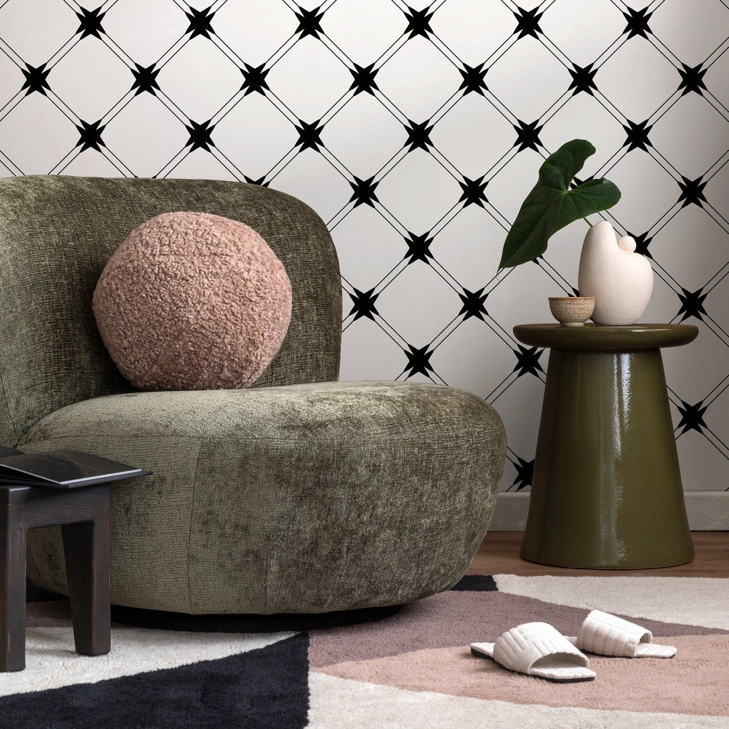 Geometric Starburst Wallpaper - A860 - WallTrend