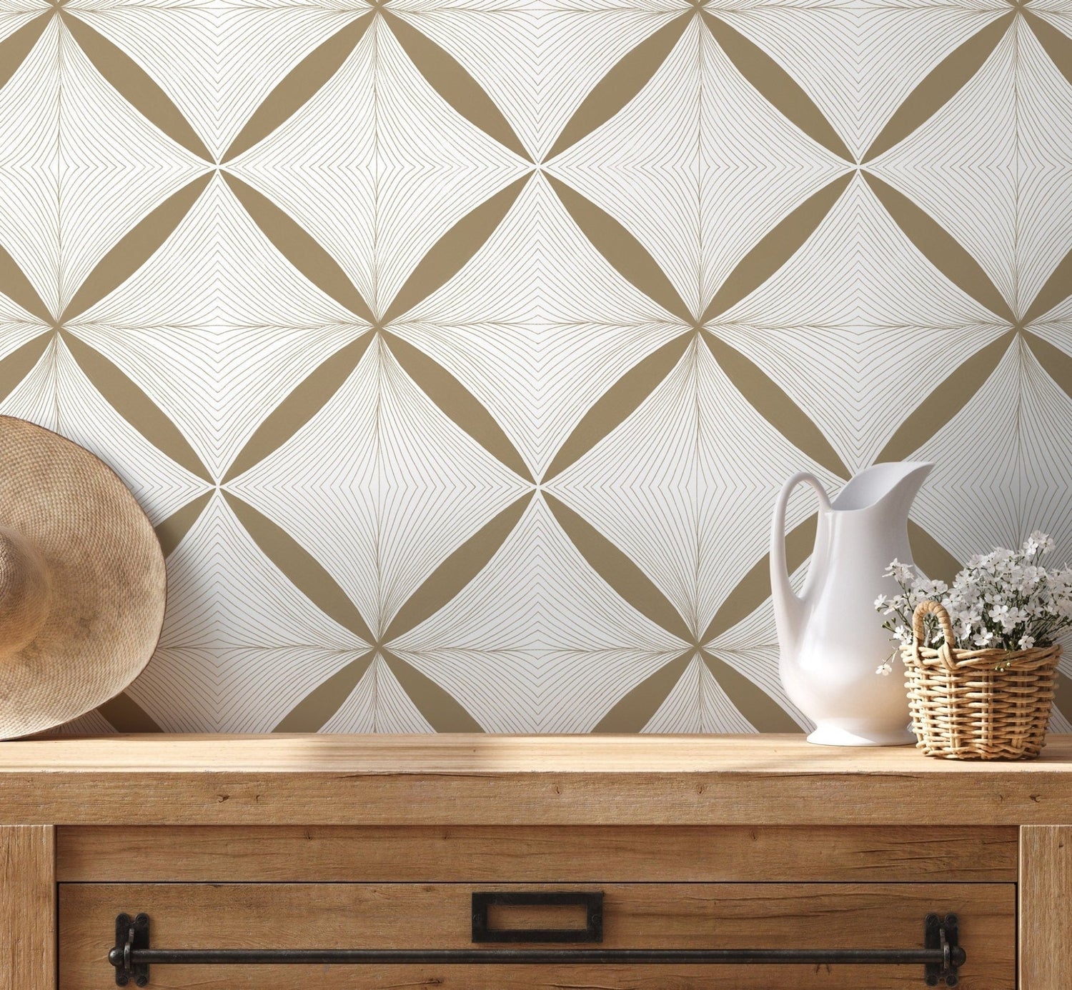 Geometric Starburst Wallpaper - C940 - WallTrend