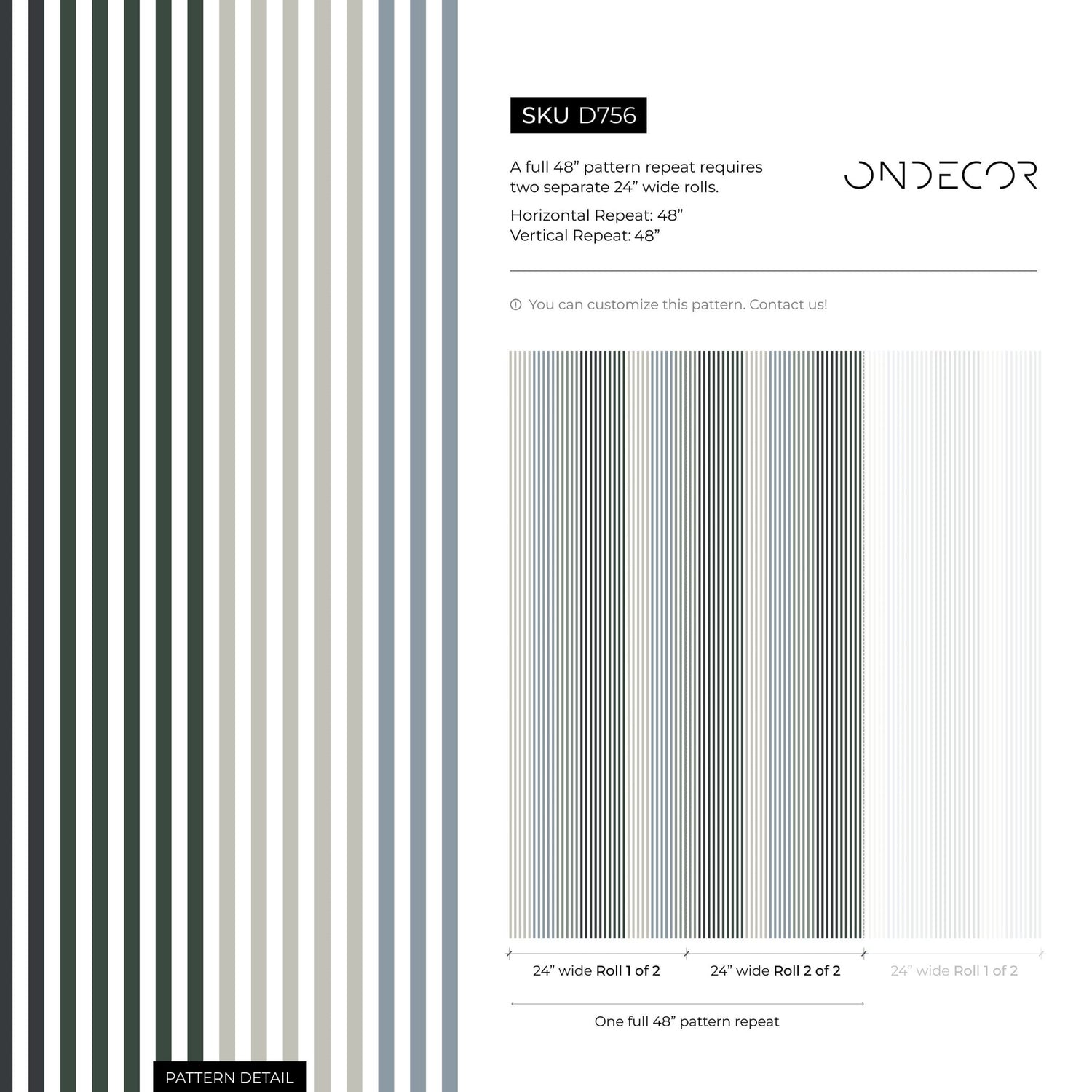 Geometric Striped Wallpaper Modern Wallpaper Peel and Stick and Traditional Wallpaper - D756 - WallTrend