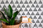 Geometric Stripes and Triangles Wallpaper - B817 - WallTrend