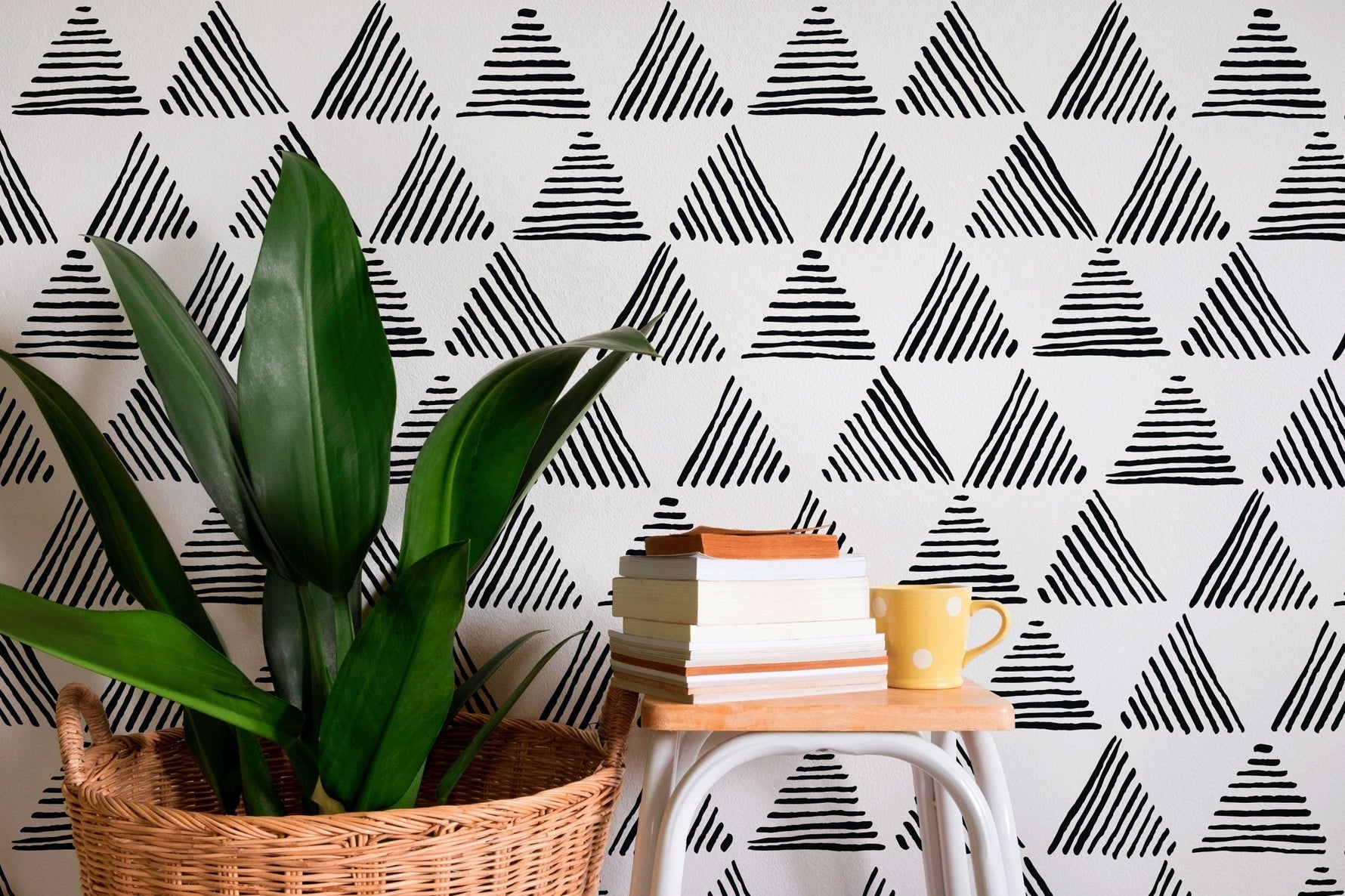 Geometric Stripes and Triangles Wallpaper - B817 - WallTrend